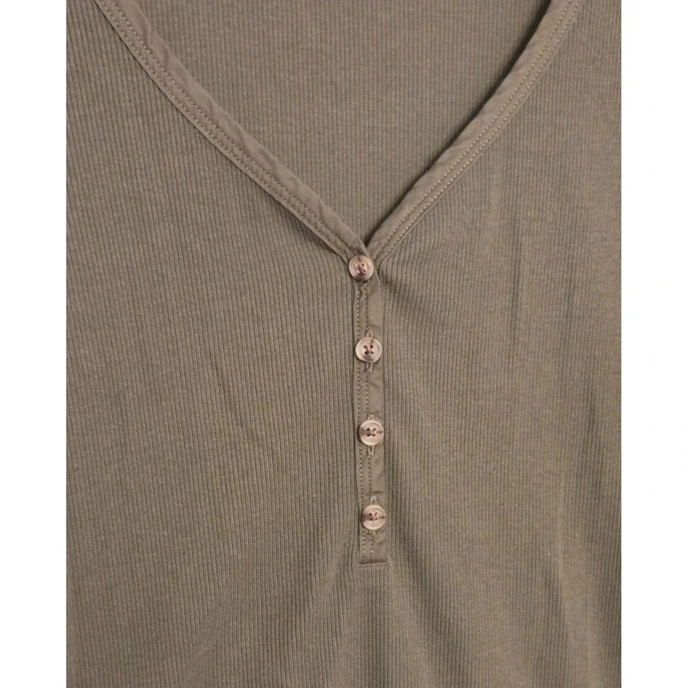 Old Navy Puff-Sleeve Mixed Fabric‎ Top Womens Size 2X Green Boho
